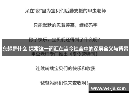 东超是什么 探索这一词汇在当今社会中的深层含义与背景